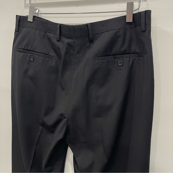 Portofilo Extra Fine Black Dress Pants Trouser Designed In Italy  Super 160’s - Picture 9 of 10